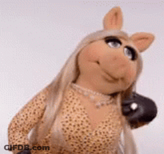 Miss Piggy Combing Hair GIF