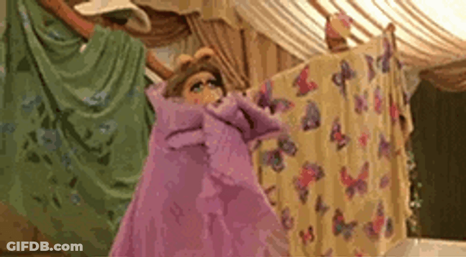 Miss Piggy Covered With Blanket GIF