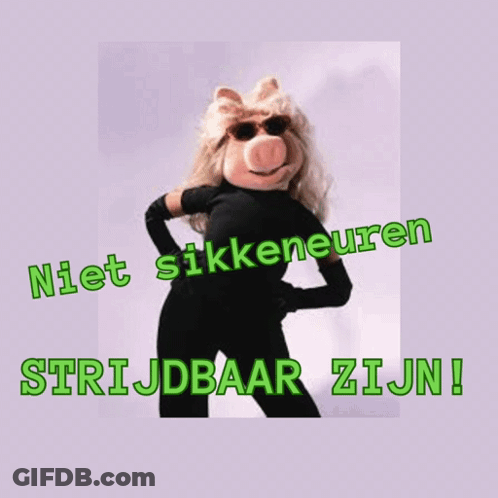 Miss Piggy In Black Dress And Gloves GIF