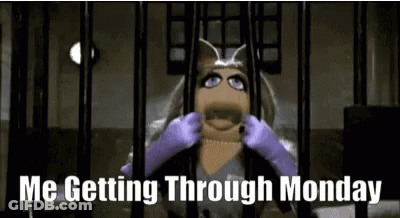Miss Piggy Is Sitting In A Jail Cell Behind Bars . GIF