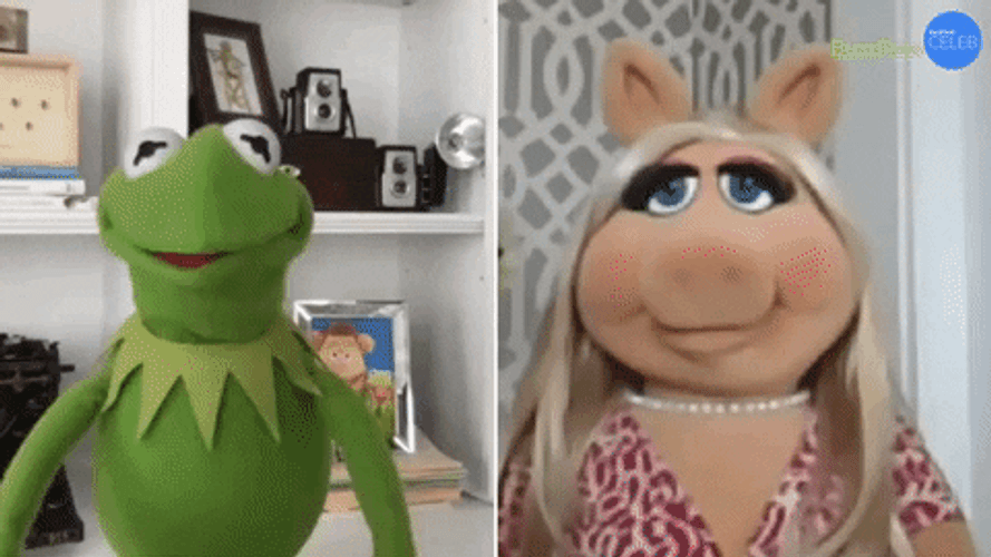 Miss Piggy Kermit Falling Off Building GIF