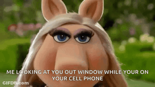 Miss Piggy Talking On Cell Phone GIF