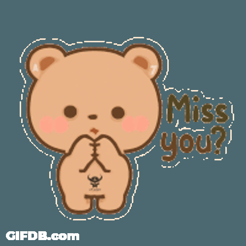 Miss You Cute Bear Sticker GIF