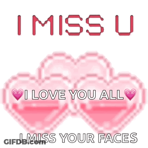 Miss You Love You With Two Pink Hearts GIF