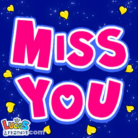 Miss You Pink Text With Hearts GIF