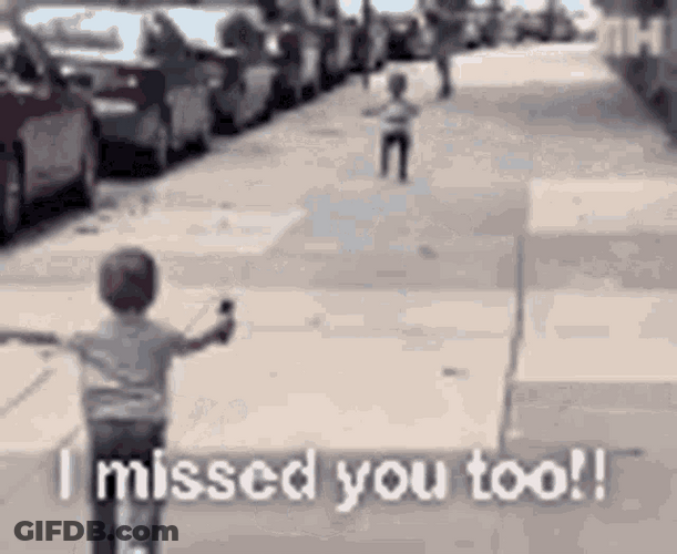 Miss You Running Hug GIF