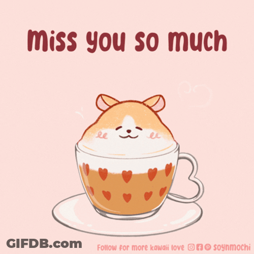 Miss You So Much Cute Dog In A Coffee Mug GIF