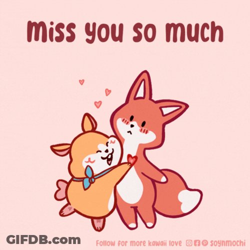 Miss You So Much Hug Cute Animals GIF