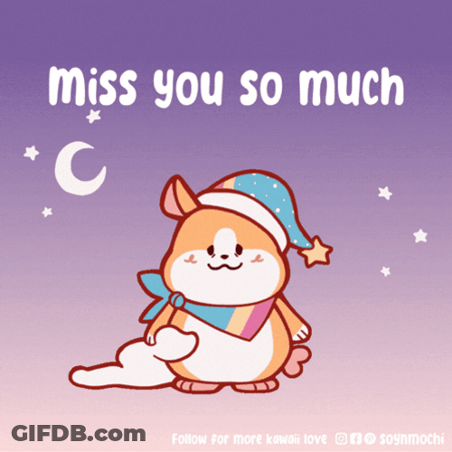 Miss You So Much Sleepy Cute Animal Sticker GIF