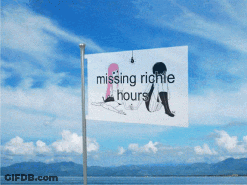 Missing Richie Hours Sign Flying GIF