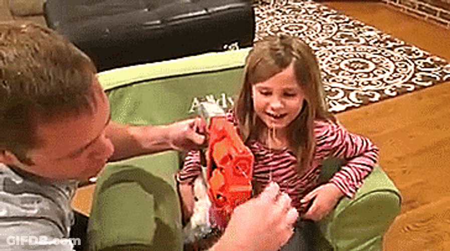Missing Tooth On A Toy Gun GIF