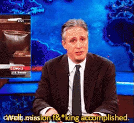 Mission Accomplished Jon Stewart Host GIF