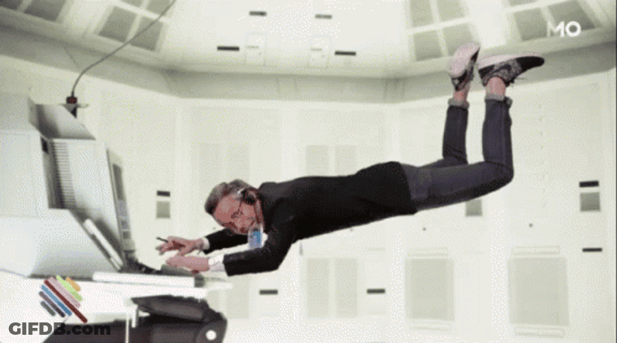 Mission Impossible Man Floating While Working GIF