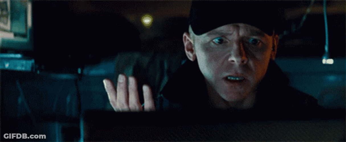 Mission Impossible Shocked Simon Pegg Working GIF