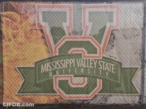 Mississippi Valley State University Sign On Chain Link Fence GIF