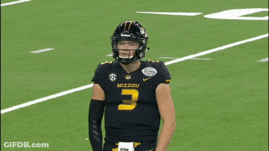 Missouri Tigers Drew Lock Hand Sign Celebration GIF