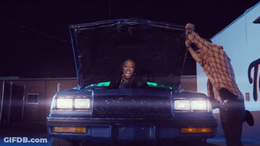 Missy Elliot Inside Car Hood GIF