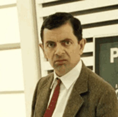 Mister Bean Nodding Right GIF