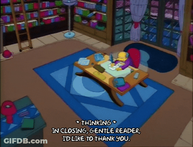 Mister Burns Busy Writing Thank You Letter In His Office GIF