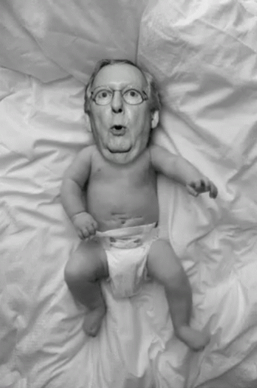 Mitch McConnell Baby Face Swap Meme GIF