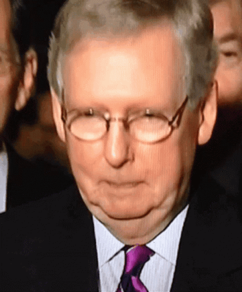 Mitch McConnell Looking Up Smiling Meme GIF