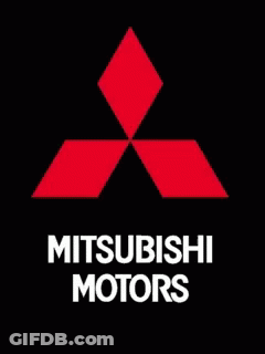 Mitsubishi Motors Logo Glowing In Dark GIF