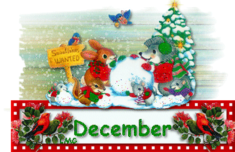 Mixed Cartoon Animals December Graphic Design GIF