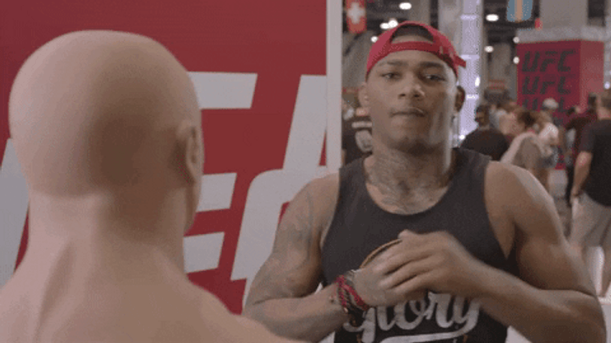 Mixed Martials Artist Flexing Muscle Growth GIF