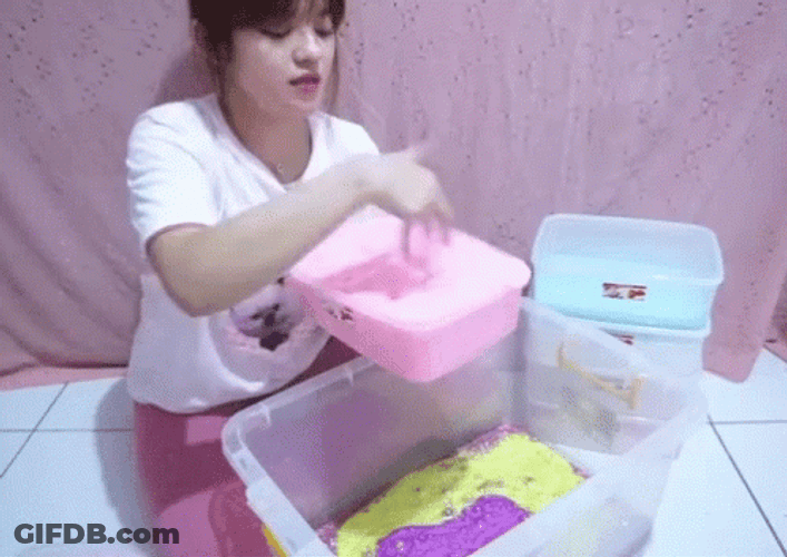 Mixing Different Slime In The Basin GIF