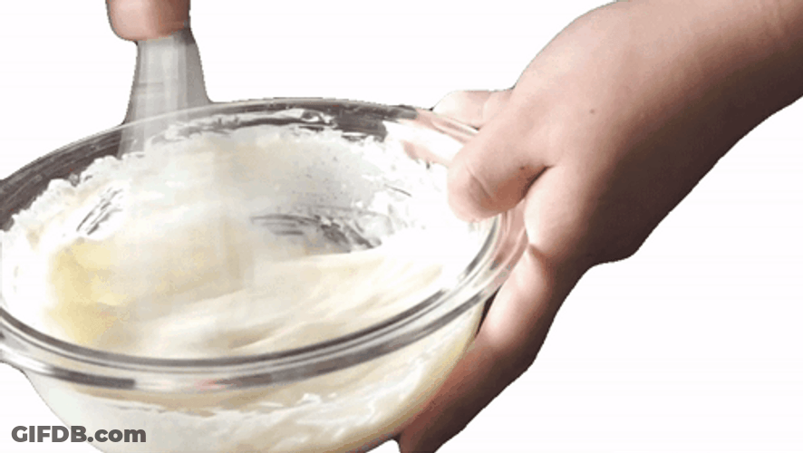 Mixing Whipped Cream On A Bowl GIF