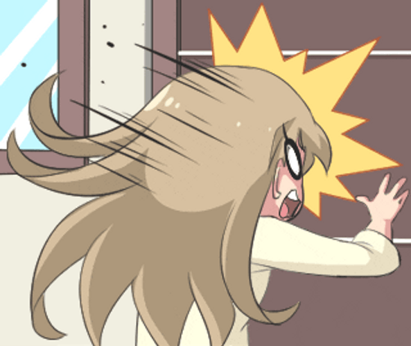 Miya Banging Head On Door GIF