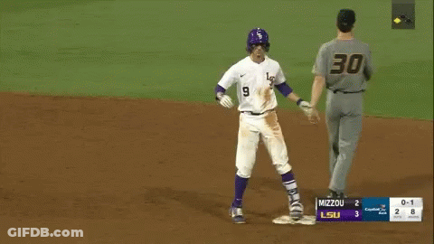 Mizzou Baseball Player Celebrating GIF