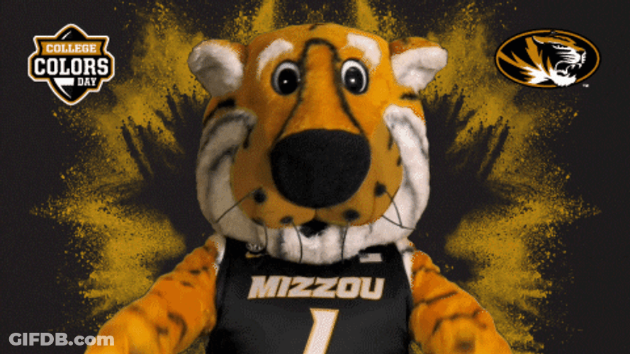 Mizzou Tiger Mascot Peace Out GIF