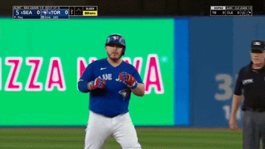 MLB Blue Jays Alejandro Kirk Finger Guns GIF