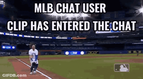 MLB Chat User Entering Baseball Field GIF
