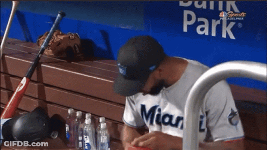 MLB Sandy Alcantara Upset After Removal From Game GIF