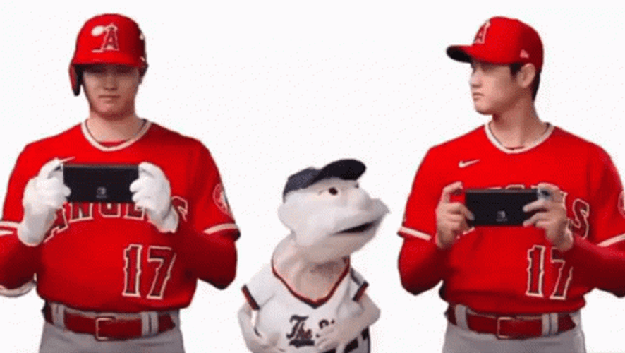MLB Shohei Ohtani With Puppet GIF