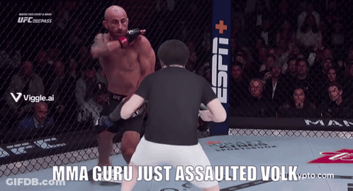 MMA Guru Assaulting Volk On Screen GIF