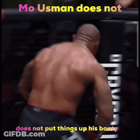 Mo Usman Does Not Put Things Up His Booty In A Boxing Match GIF