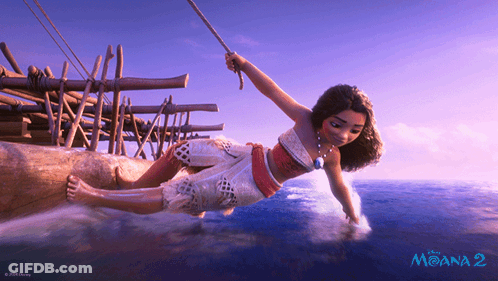 Moana 2 Swinging From Rope GIF