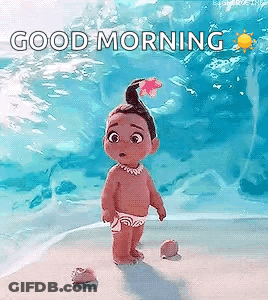 Moana Baby Flower Hair Beach GIF
