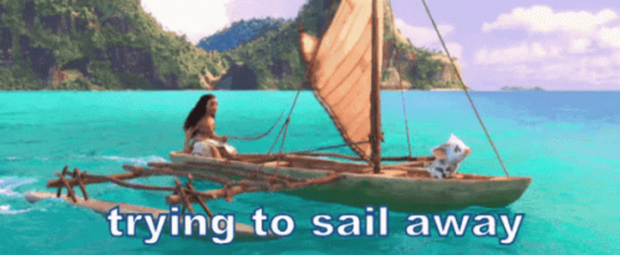 Moana Being Pulled By Mainsail GIF
