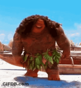 Moana Cartoon Standing On Beach GIF