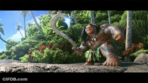 Moana Character Holding Hook GIF