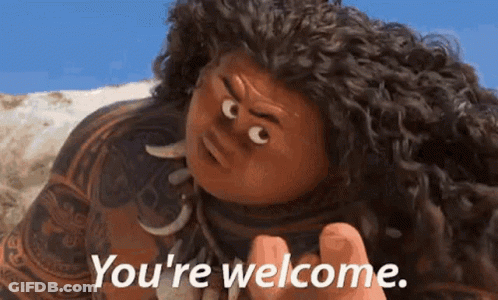 Moana Character Saying You're Welcome GIF