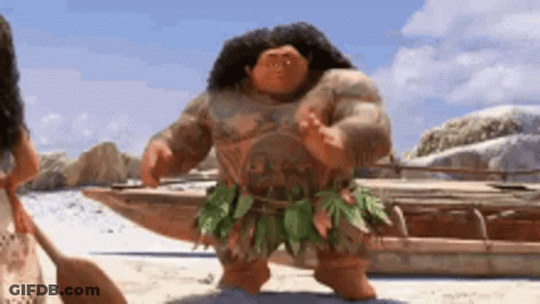 Moana Character Standing On Beach GIF