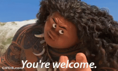 Moana Character Thumbs Up Saying You're Welcome GIF