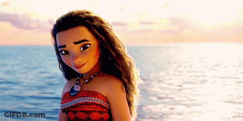 Moana Girl Standing In Ocean GIF