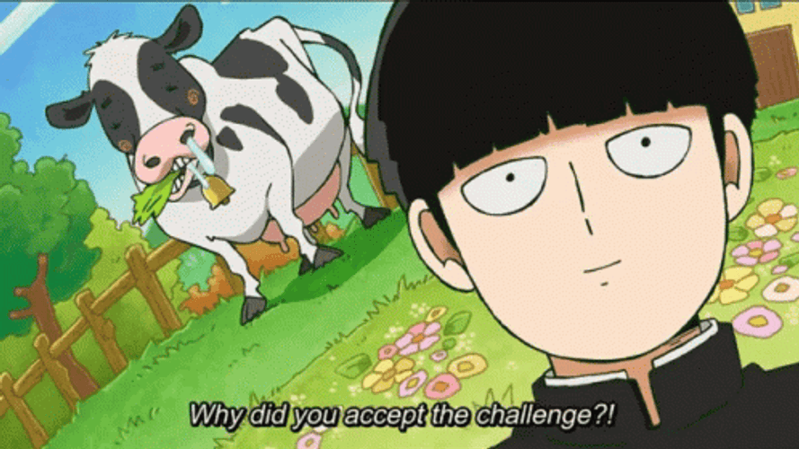 Mob Psycho 100 Cow Mob Loves Milk GIF