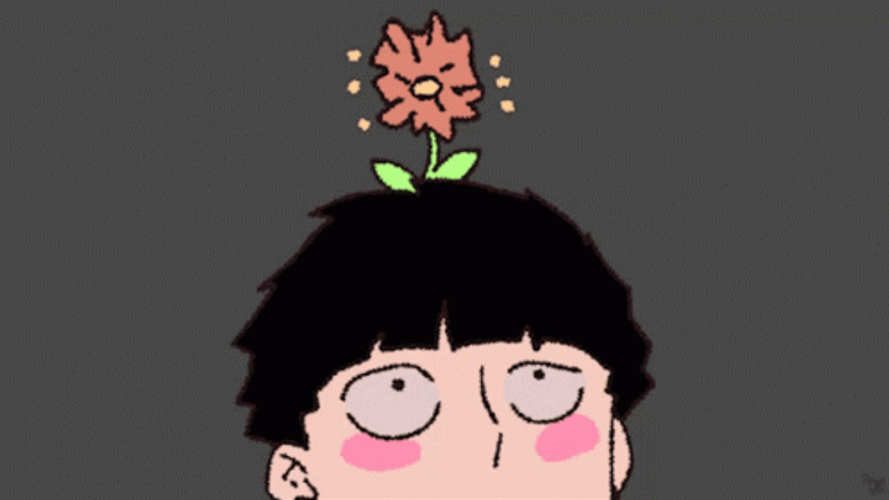 Mob Psycho 100 Shigeo Flower Head Art GIF